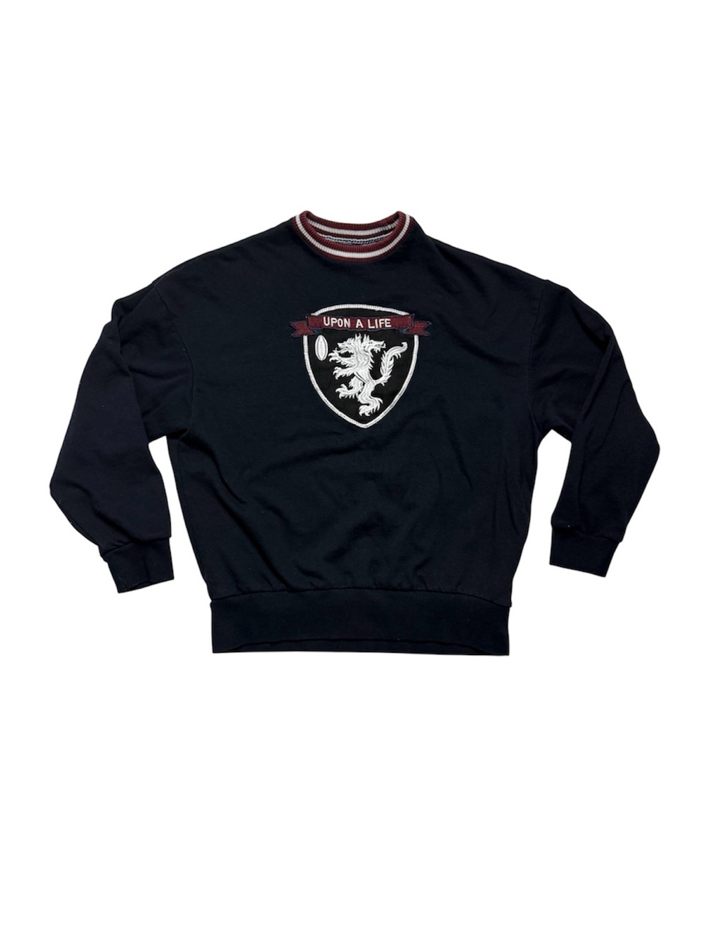 Zara  'Upon A Life' Crest Crewneck Sweater size small